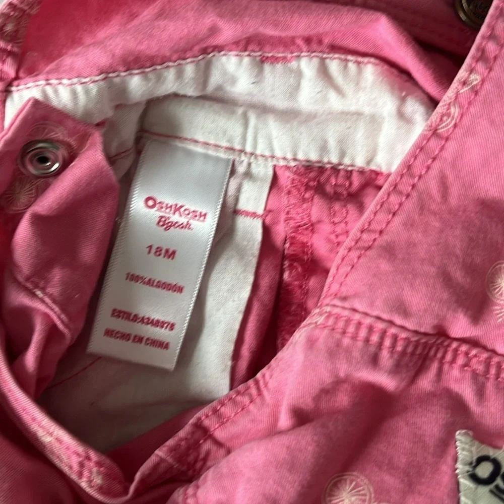 Oshkosh B'gosh Baby Girl Pink Bicycle Overalls Zutano Owls Hat Bundle 18 Months